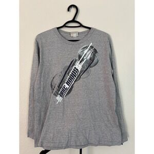 Nike Hoops Long Sleeve Graphic Tee‎ Gray Basketball Shirt Y2K Silver Tag Mens L
